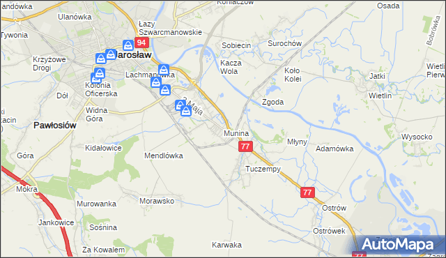 mapa Munina, Munina na mapie Targeo
