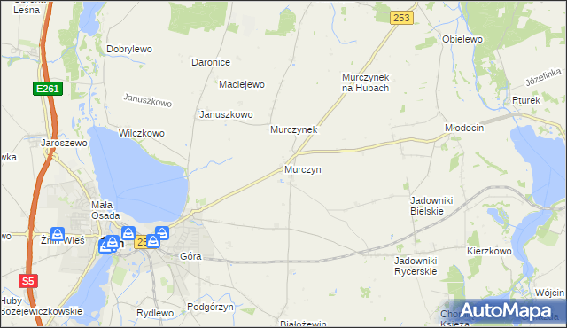 mapa Murczyn, Murczyn na mapie Targeo