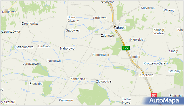 mapa Naborówiec, Naborówiec na mapie Targeo