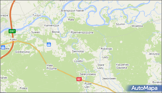 mapa Nadkole, Nadkole na mapie Targeo