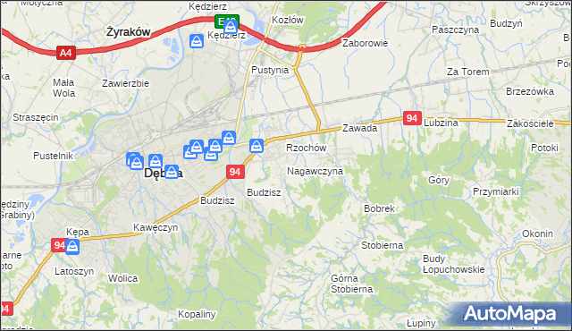 mapa Nagawczyna, Nagawczyna na mapie Targeo