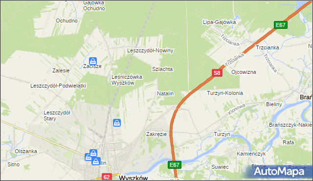 mapa Natalin gmina Wyszków, Natalin gmina Wyszków na mapie Targeo