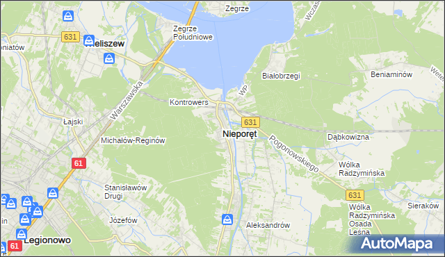 mapa Nieporęt, Nieporęt na mapie Targeo