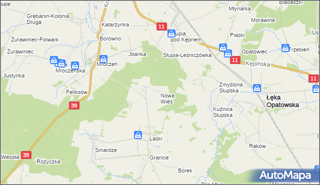 mapa Nowa Wieś gmina Trzcinica, Nowa Wieś gmina Trzcinica na mapie Targeo