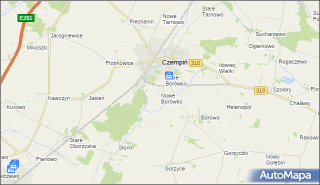 mapa Nowe Borówko, Nowe Borówko na mapie Targeo