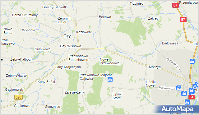 mapa Nowe Przewodowo, Nowe Przewodowo na mapie Targeo