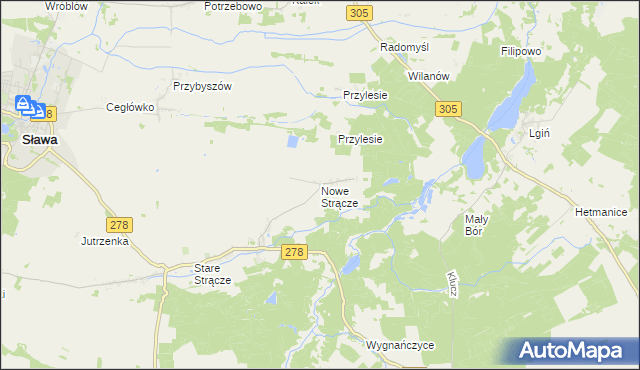 mapa Nowe Strącze, Nowe Strącze na mapie Targeo