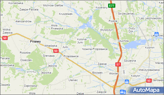 mapa Nowina-Przęsławice, Nowina-Przęsławice na mapie Targeo