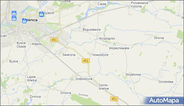 mapa Nowoszyce, Nowoszyce na mapie Targeo