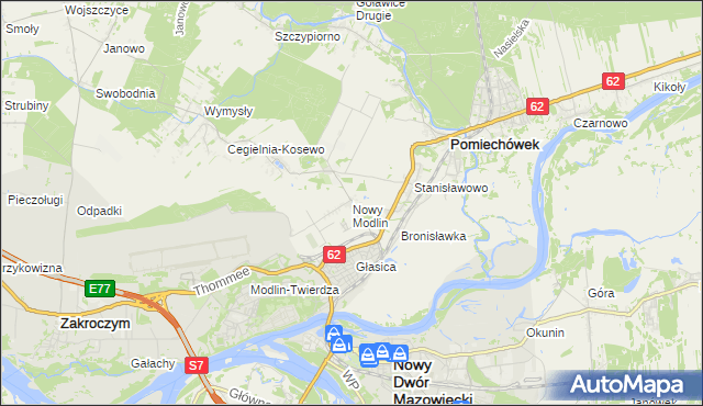 mapa Nowy Modlin, Nowy Modlin na mapie Targeo