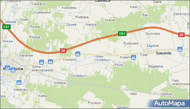 mapa Nowy Ochędzyn, Nowy Ochędzyn na mapie Targeo