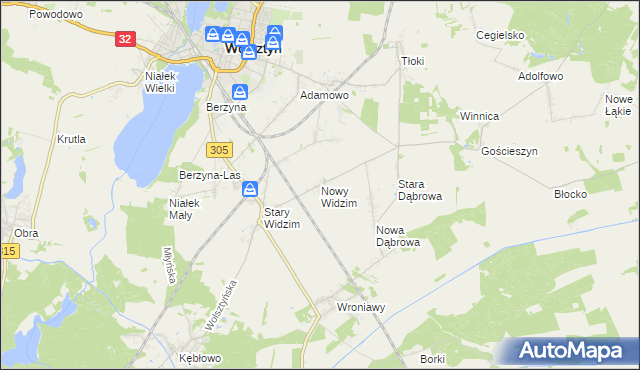 mapa Nowy Widzim, Nowy Widzim na mapie Targeo
