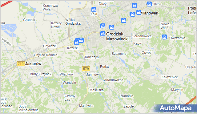 mapa Odrano-Wola, Odrano-Wola na mapie Targeo