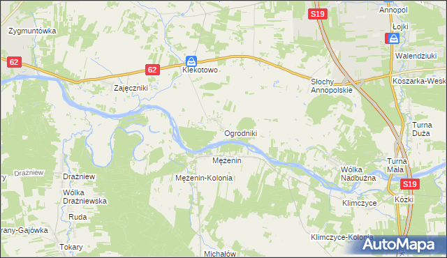 mapa Ogrodniki gmina Siemiatycze, Ogrodniki gmina Siemiatycze na mapie Targeo