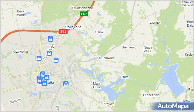 mapa Okuniowiec, Okuniowiec na mapie Targeo