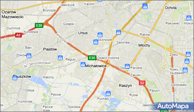 mapa Opacz-Kolonia, Opacz-Kolonia na mapie Targeo