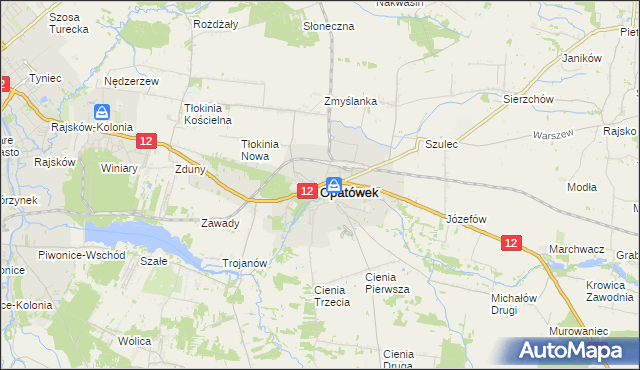 mapa Opatówek powiat kaliski, Opatówek powiat kaliski na mapie Targeo