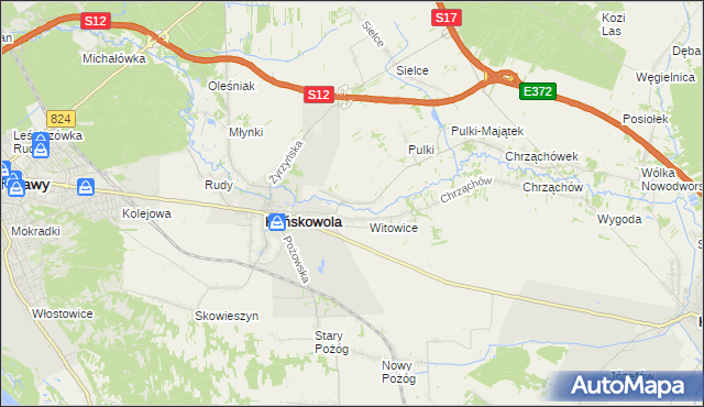 mapa Opoka gmina Końskowola, Opoka gmina Końskowola na mapie Targeo