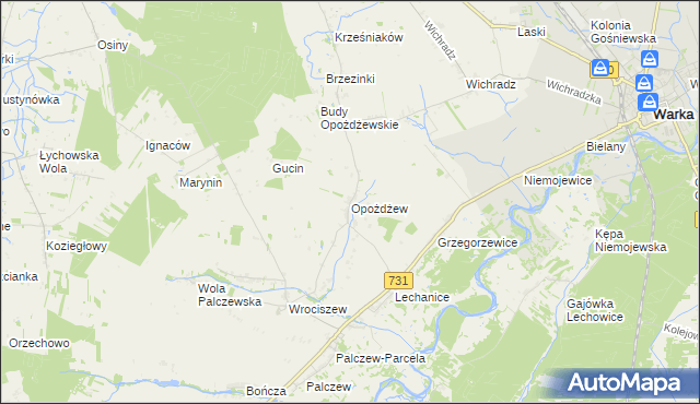 mapa Opożdżew, Opożdżew na mapie Targeo