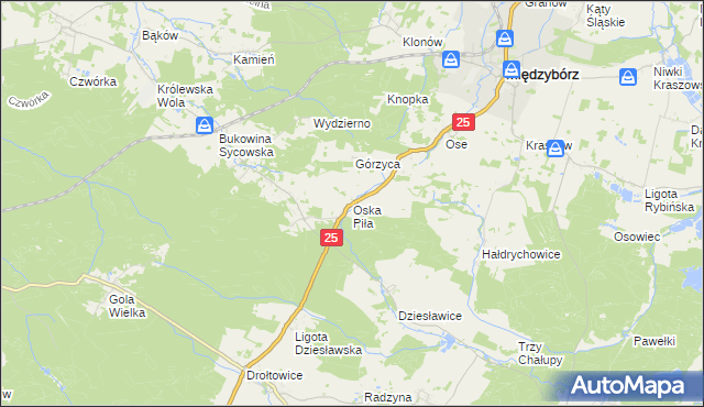 mapa Oska Piła, Oska Piła na mapie Targeo