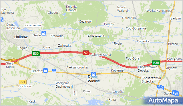 mapa Ostrów-Kania, Ostrów-Kania na mapie Targeo