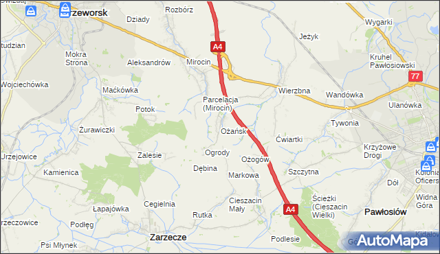 mapa Ożańsk, Ożańsk na mapie Targeo