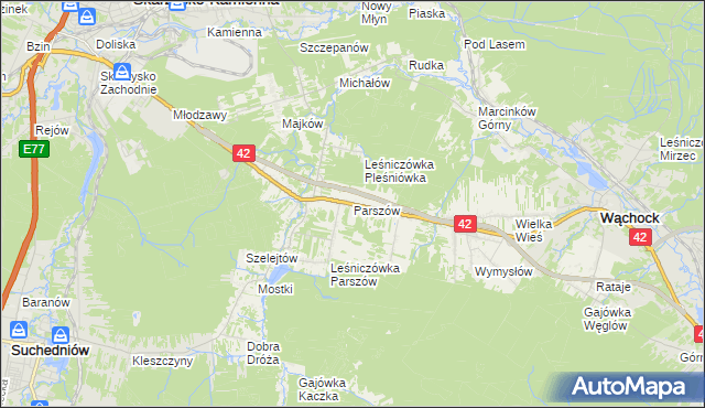 mapa Parszów, Parszów na mapie Targeo