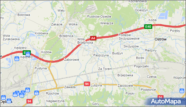 mapa Paszczyna, Paszczyna na mapie Targeo