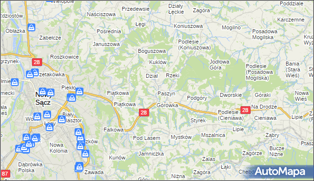 mapa Paszyn, Paszyn na mapie Targeo