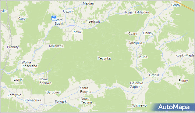mapa Pecynka, Pecynka na mapie Targeo