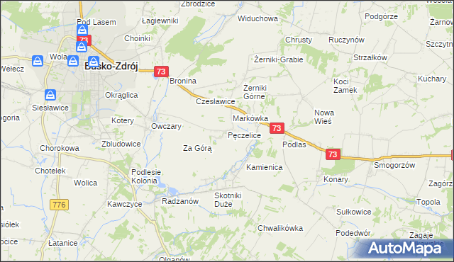 mapa Pęczelice, Pęczelice na mapie Targeo
