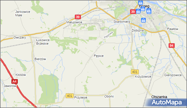 mapa Pępice gmina Skarbimierz, Pępice gmina Skarbimierz na mapie Targeo