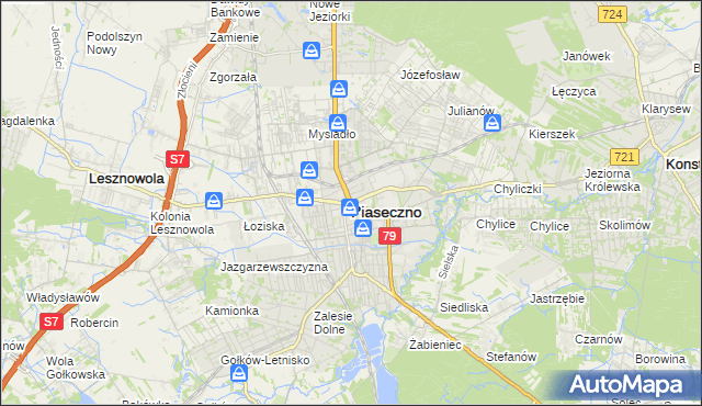 mapa Piaseczno, Piaseczno na mapie Targeo