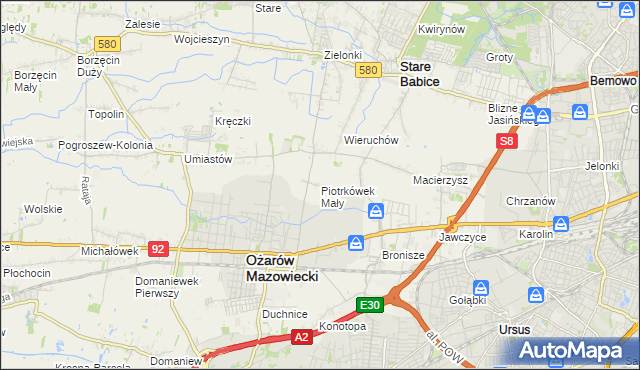 mapa Piotrkówek Mały, Piotrkówek Mały na mapie Targeo