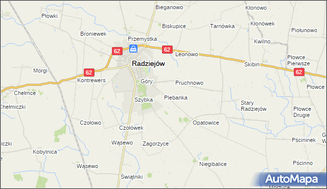 mapa Plebanka gmina Radziejów, Plebanka gmina Radziejów na mapie Targeo