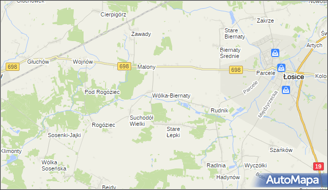 mapa Płosodrza, Płosodrza na mapie Targeo