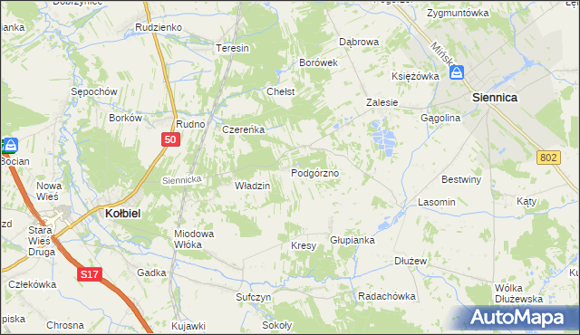 mapa Podgórzno, Podgórzno na mapie Targeo