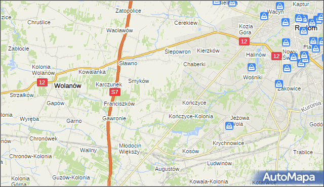 mapa Podkończyce, Podkończyce na mapie Targeo