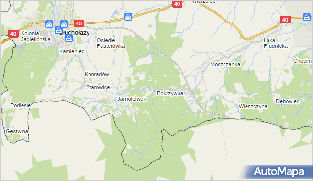 mapa Pokrzywna gmina Głuchołazy, Pokrzywna gmina Głuchołazy na mapie Targeo