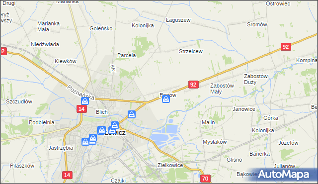 mapa Popów gmina Łowicz, Popów gmina Łowicz na mapie Targeo