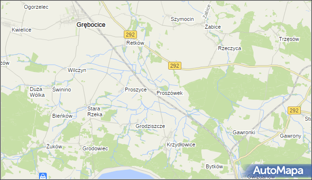 mapa Proszówek, Proszówek na mapie Targeo