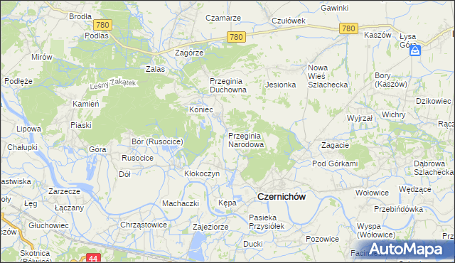 mapa Przeginia Narodowa, Przeginia Narodowa na mapie Targeo