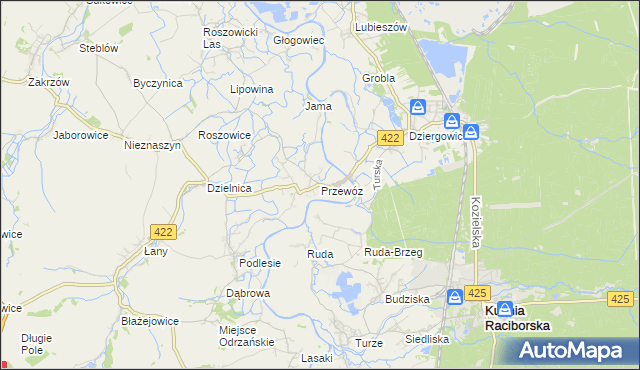 mapa Przewóz gmina Cisek, Przewóz gmina Cisek na mapie Targeo