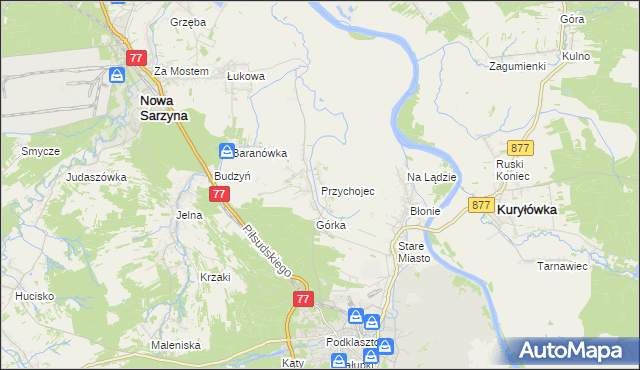 mapa Przychojec, Przychojec na mapie Targeo