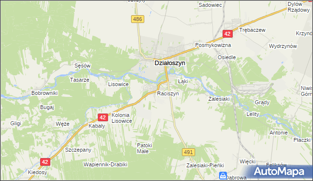 mapa Raciszyn, Raciszyn na mapie Targeo