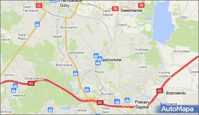 mapa Radzionków, Radzionków na mapie Targeo