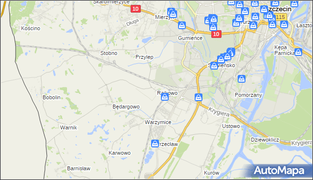 mapa Rajkowo, Rajkowo na mapie Targeo