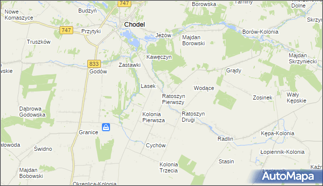 mapa Ratoszyn Pierwszy, Ratoszyn Pierwszy na mapie Targeo