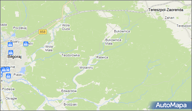 mapa Ratwica, Ratwica na mapie Targeo