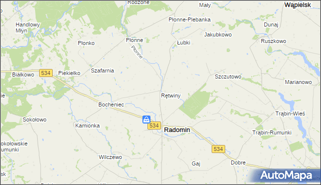 mapa Rętwiny, Rętwiny na mapie Targeo